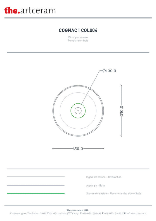 Évier à Poser Cognac 35cm Marmi & Graniglie