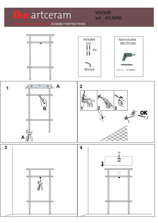 Composizione lavabo su struttura Vogue con griglia bianco opaco