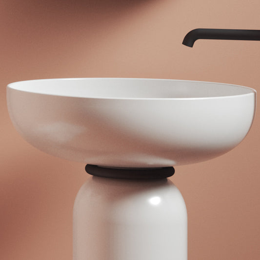 Anneau de colonne avec bonde filetée chromée Jolie