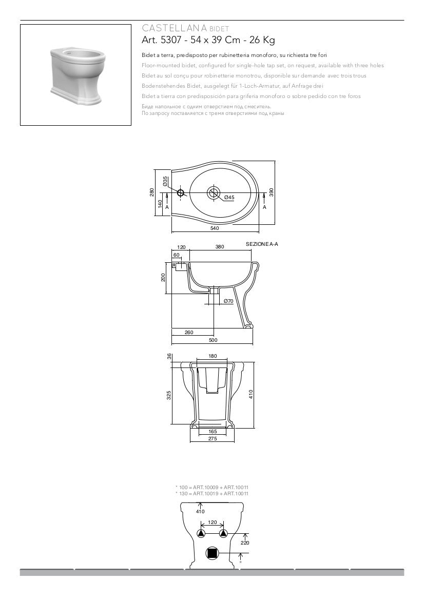 Bidet a terra Castellana