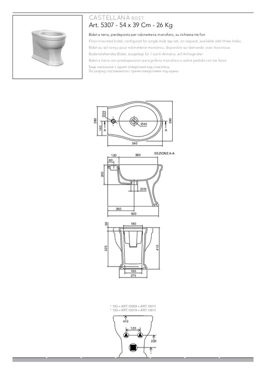 Bidet a terra Castellana