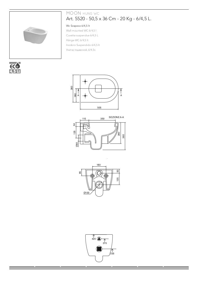 Sanitari sospesi Moon