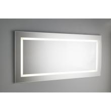 Specchio filo lucido 140x65H, cornice in PVC e sabbiatura perimetrale interna frontale.