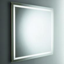 Specchio filo lucido 100x70, sabbiatura perimetrale interna e telaio in plastica bianco.