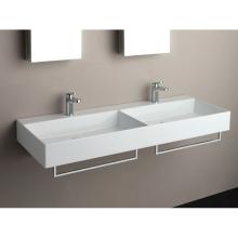 Lavabo Appoggio/Sospeso cm 122 Doppia Vasca Elegance Squared