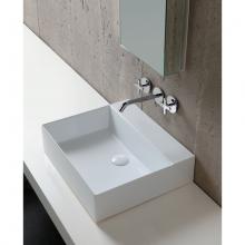 Lavabo Appoggio/Sospeso cm 50x45 senza foro Elegance Squared