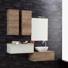 Composizione bagno Sospeso Unika 140 olmo naturale e bianco