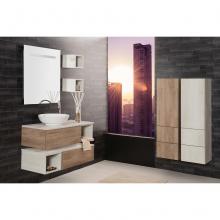 Composizione bagno sospeso Unika cm 100 con colonne