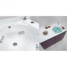 Coprilavatrice con bocchette e vasca dx 130x65xH89 Active Wash