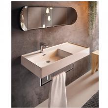 Lavabo appoggio/sospeso con piano a destra cm 46x101 Faster Kiub