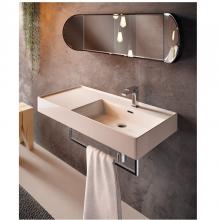 Lavabo appoggio/sospeso con piano a sinistra cm 46x101 Faster Kiub