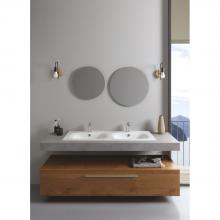 Lavabo da incasso doppiavasca 121x46x h 16,8 cm Soft