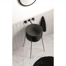 Lavabo con struttura Ibrido Tondo Grigio Cosmo Opaco