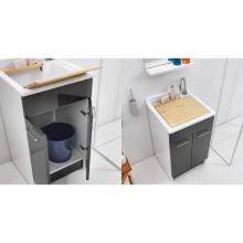 Lavatoio per interni 60x60xH86 con asse lavapanni e due ante Swash