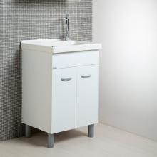 Mobile lavanderia bianco + ceramica 60x50 Onda