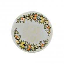 Tavolo in pietra lavica tondo Frutta & Margherite