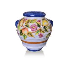 Orcio in terracotta Limoni, Melograno e Fiori