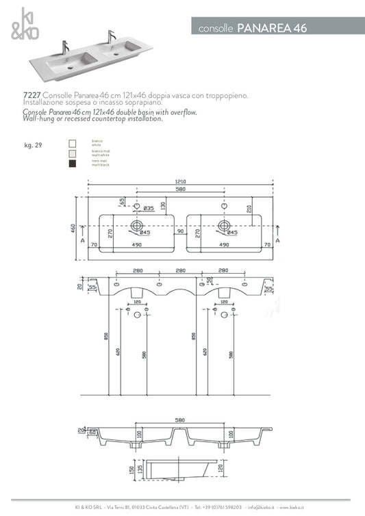 Consolle Doppia Vasca Eden