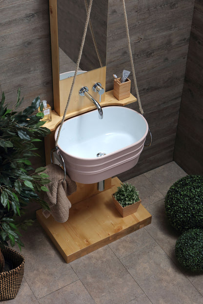 STRUTTURA DA TERRA IN LEGNO CON SPECCHIO POZZO TINOZZA