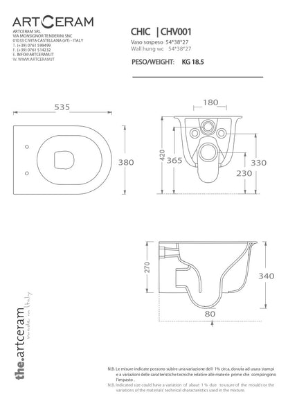 Vaso sospeso senza brida Chic