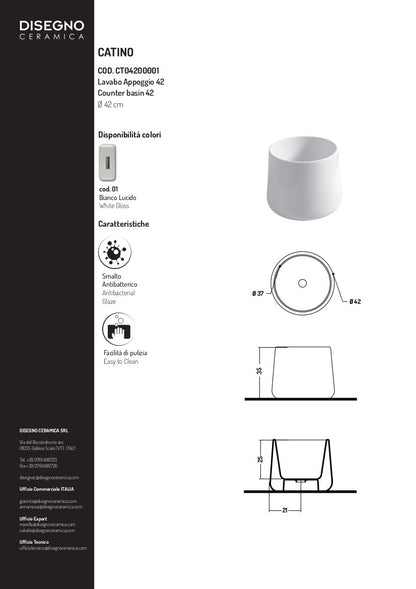 Lavabo à poser 42 cm