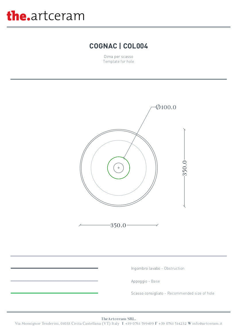 Lavabo Appoggio Cognac cm 35 Marmi & Graniglie