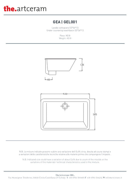 Lavabo Sottopiano Gea