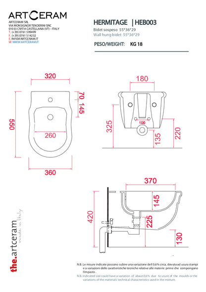Bidet sospeso Hermitage