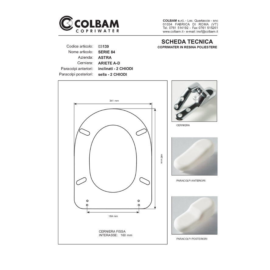 Copriwater Compatibile Serie 84