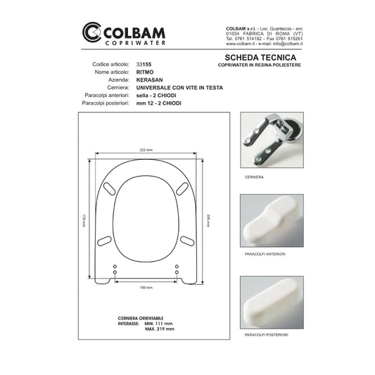Copriwater Compatibile Ritmo
