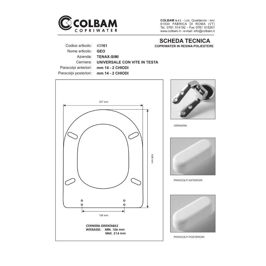 Copriwater Compatibile Geo