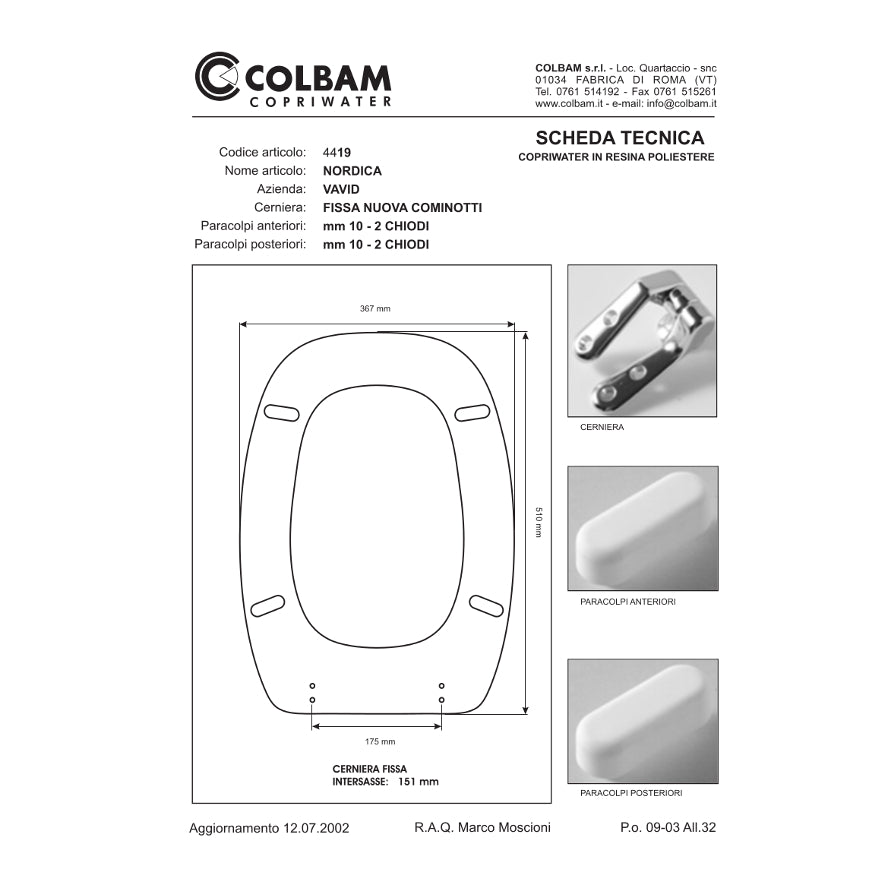 Copriwater Compatibile Nordica