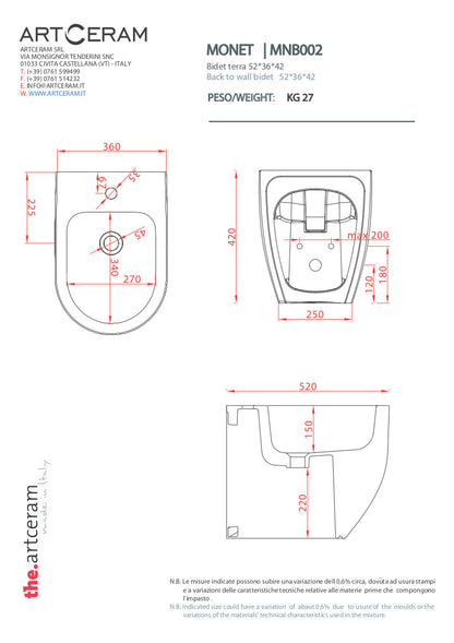 Bidet terra filomuro Monet