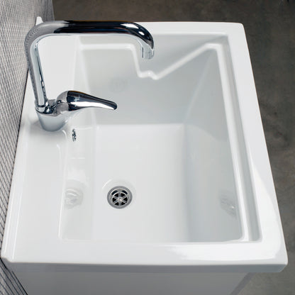 Mobile lavanderia bianco Sirena + ceramica 60x50 Onda