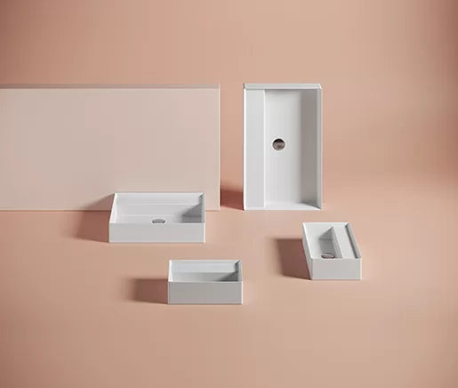 Lavabo suspendu/à poser 38 x 27 cm à marches