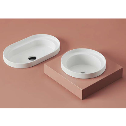 Lavabo ovale appoggio/incasso/per struttura dedicata cm 58x35 Fuori Scala