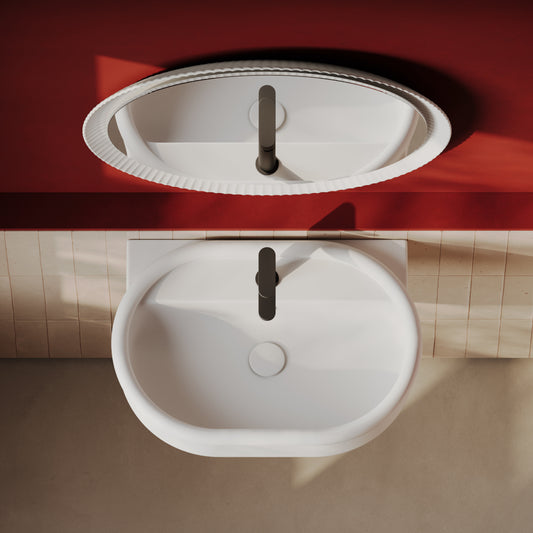 Lavabo suspendu ovale Brera, monotrou, 65 x 46 cm 