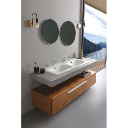 Lavabo da incasso doppiavasca 121x46x h 16,8 cm Soft