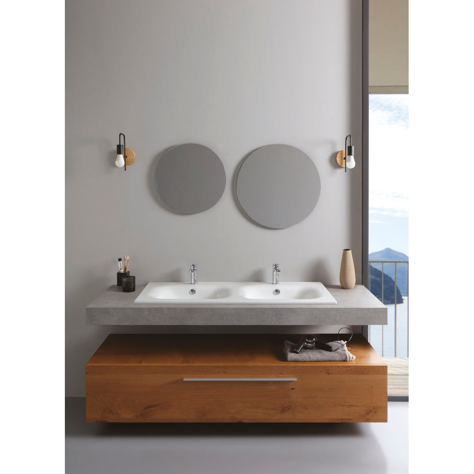 Lavabo da incasso doppiavasca 121x46x h 16,8 cm Soft