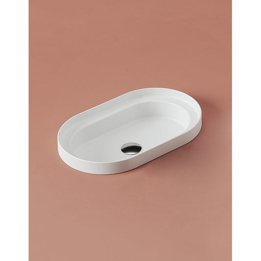 Lavabo ovale appoggio/incasso/per struttura dedicata cm 58x35 Fuori Scala