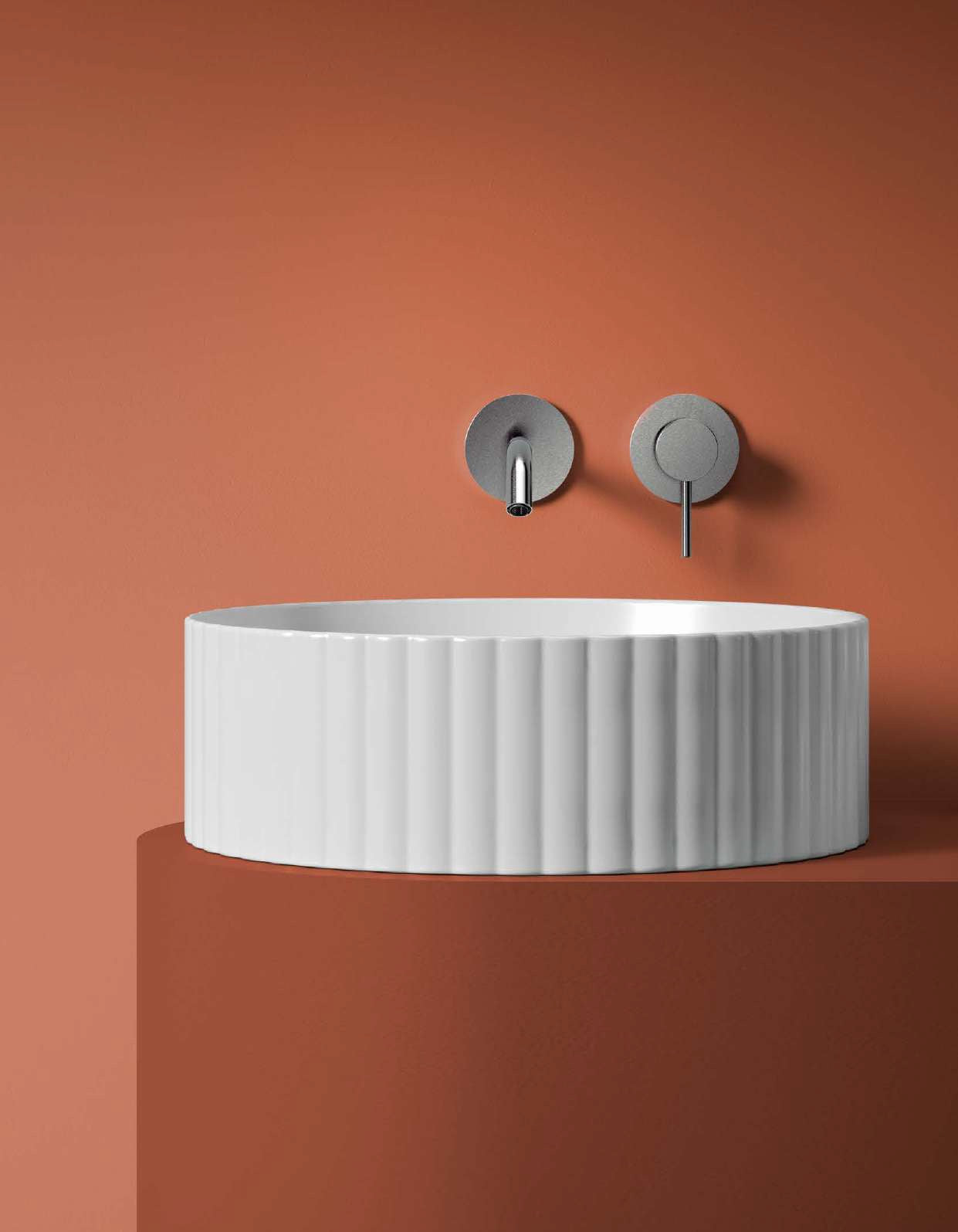 Vogue-Struktur für Rombo, Millerighe, Cognac und Atelier Aufsatzwaschbecken