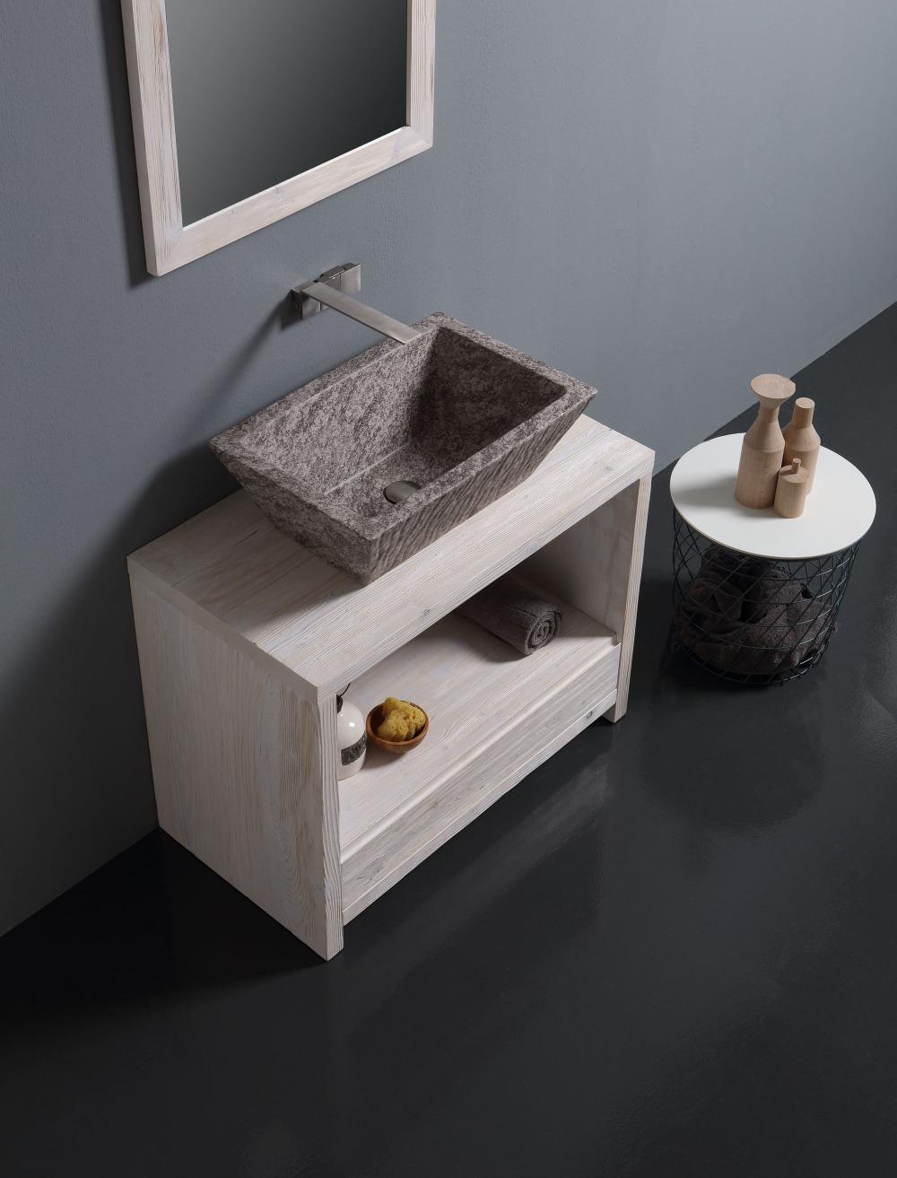 MOBILE DA TERRA IN LEGNO CON CASSETTONE