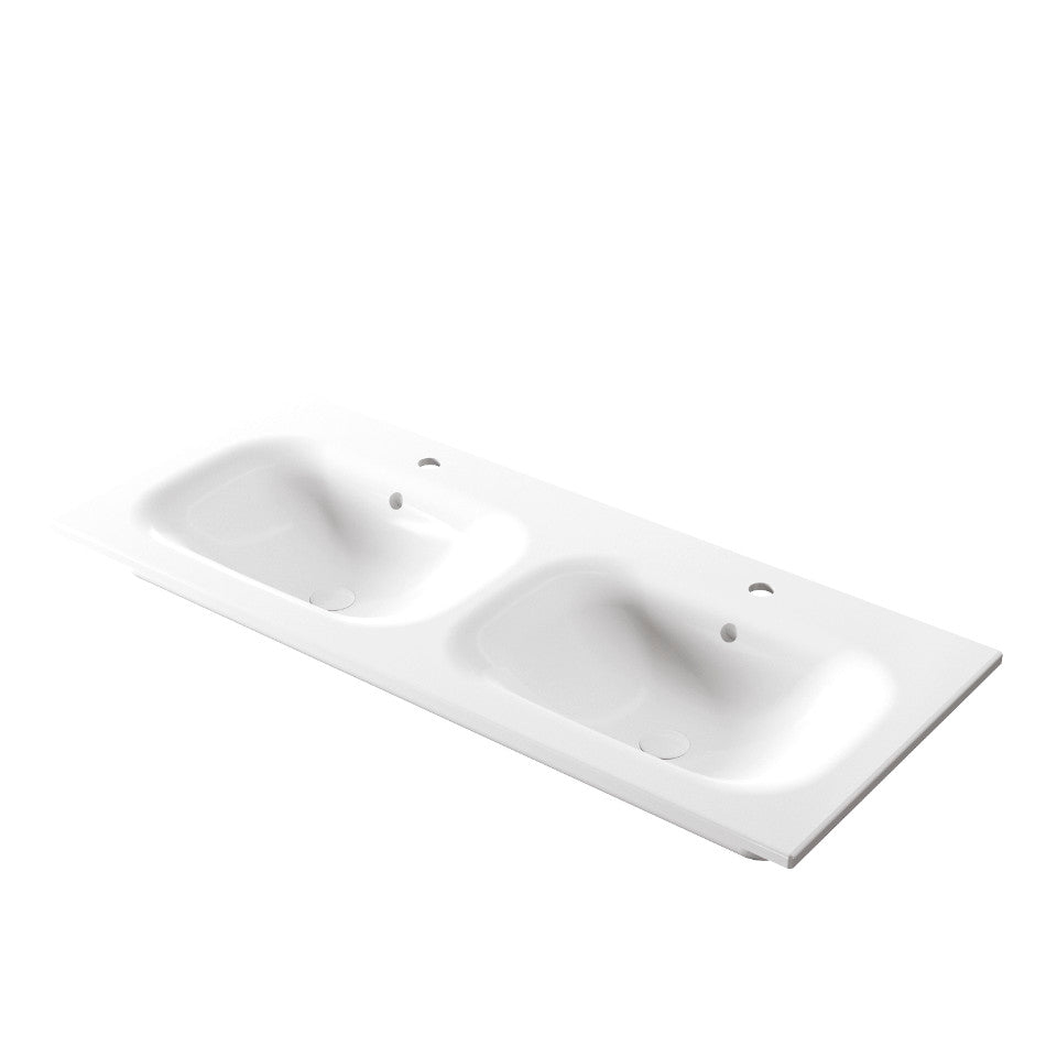Lavabo da incasso doppiavasca 121x46x h 16,8 cm Soft