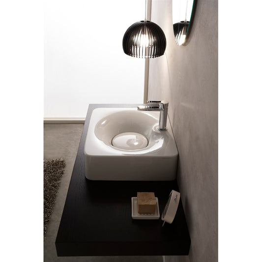 Lavabo appoggio/sospeso Fuji con foro
