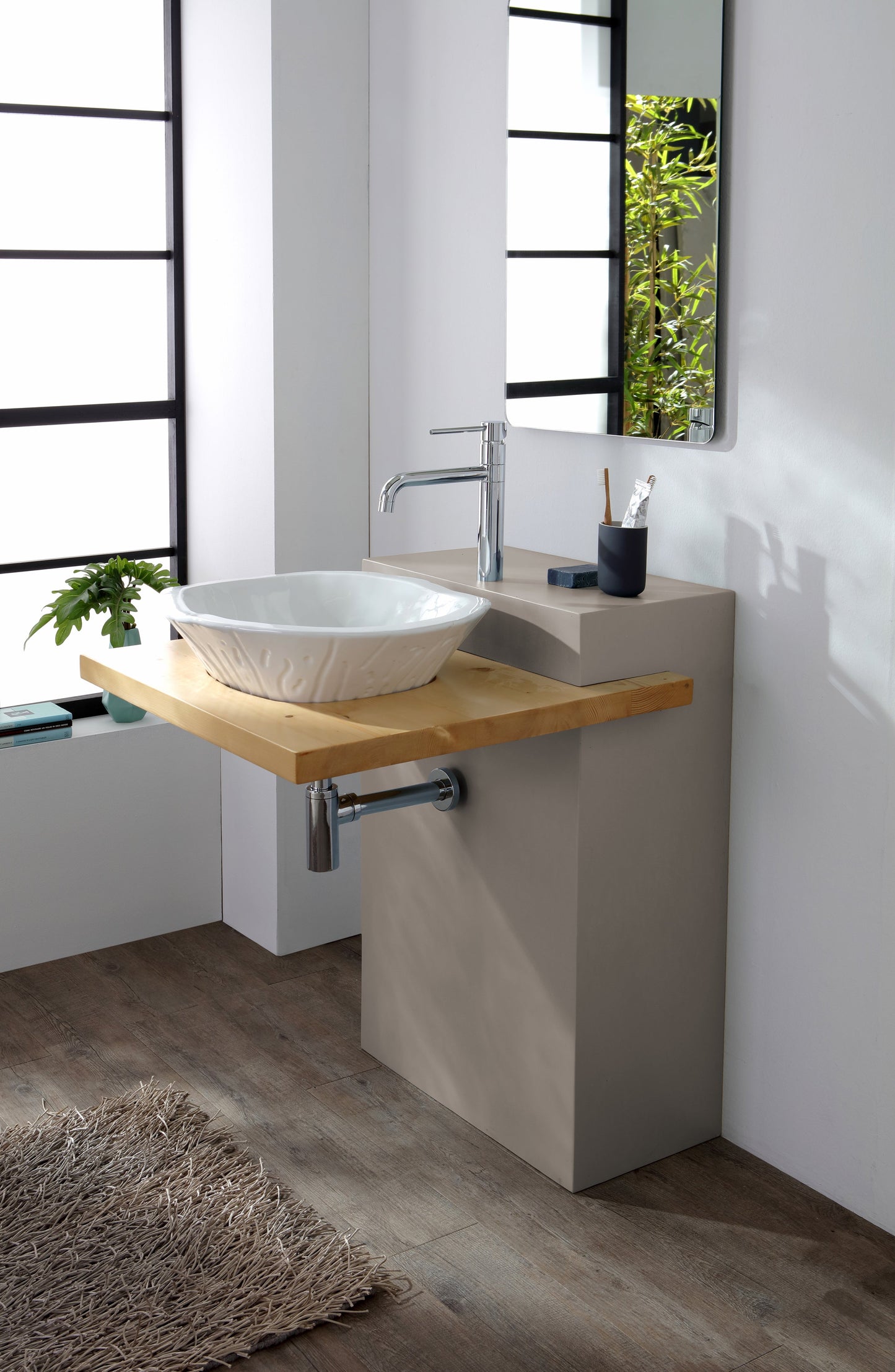 MOBILE IN LEGNO CON MENSOLA GOCCIOLATORE