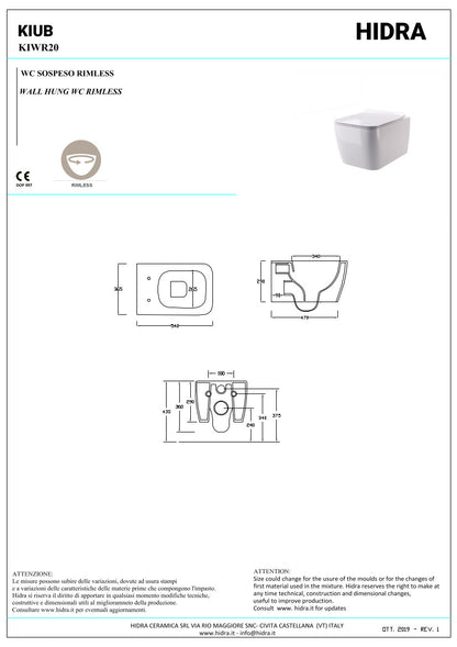 Vaso sospeso senza brida Kiub