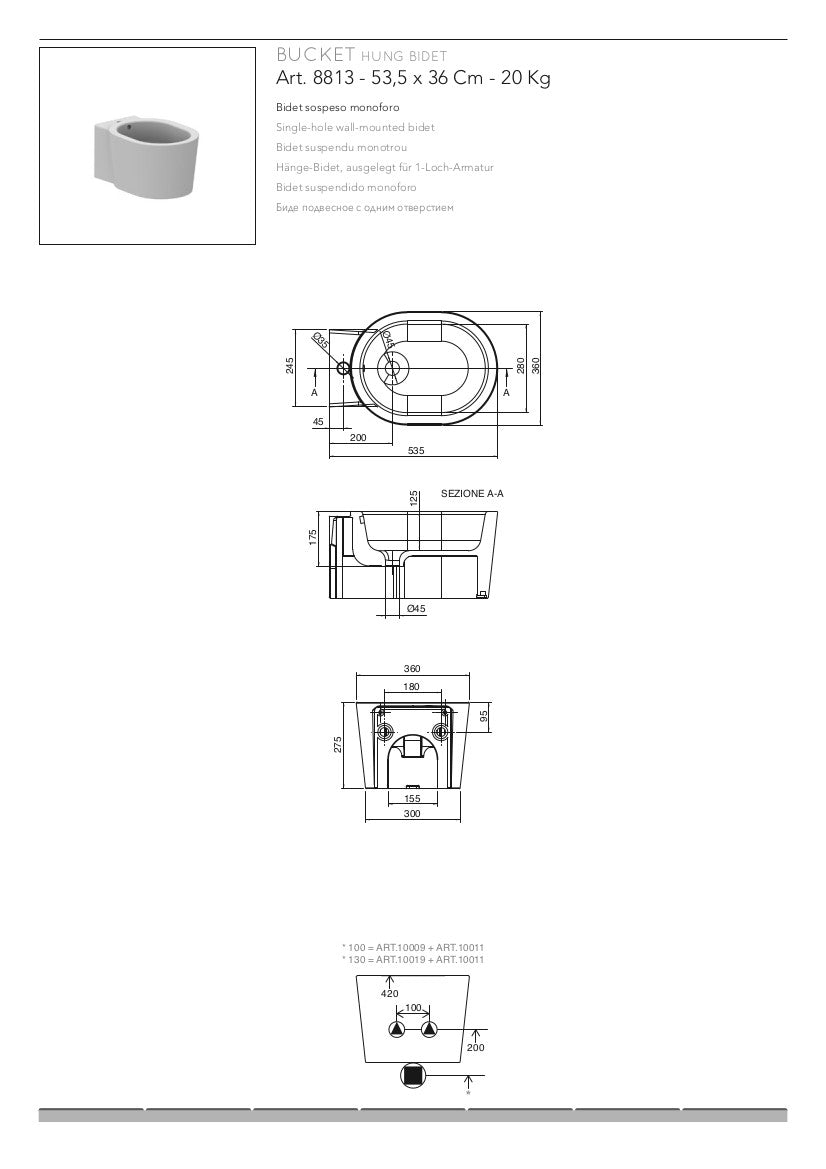 Sanitari sospesi Clean Flush Bucket