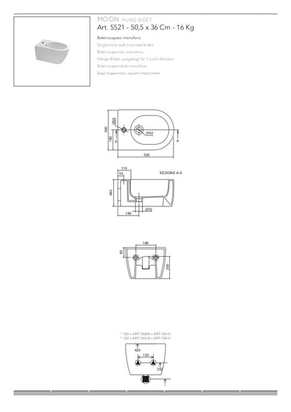 Sanitari sospesi Moon