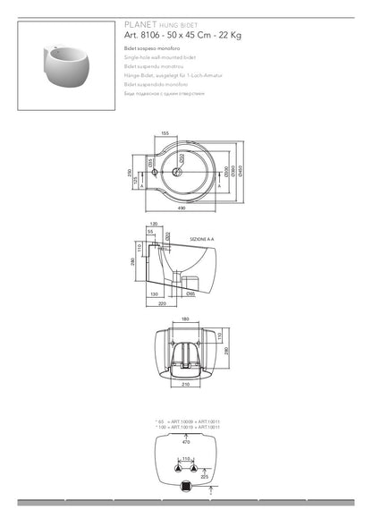 Bidet sospeso Planet