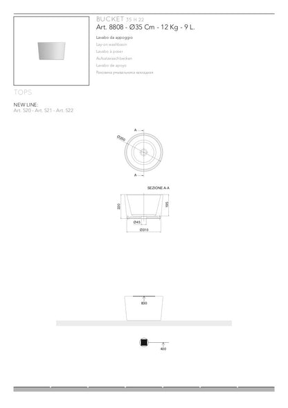 Lavabo appoggio cm 35 Bucket